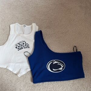 Penn State Crop Tops - White and Blue